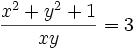 \frac{x^2+y^2+1}{xy}=3