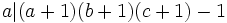 a|(a+1)(b+1)(c+1)-1\,