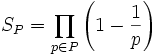 S_P = \prod_{p \in P} \left(1-\frac1p\right)