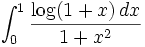\int_0^1 \frac{\log(1+x)\,dx}{1+x^2}