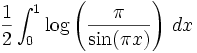 \frac12 \int_0^1 \log \left(\frac{\pi}{\sin(\pi x)}\right) \, dx