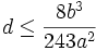 d\leq\frac{8b^3}{243a^2}