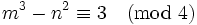 m^3 - n^2\equiv 3\pmod 4